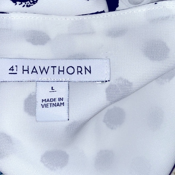 41 Hawthorn by stitchfix white & black polka dot top - Picture 3 of 5